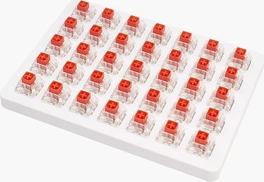 Колпачки клавиш Sharkoon Kailh Box Red switch set 35 pcs, прозрачный/красный