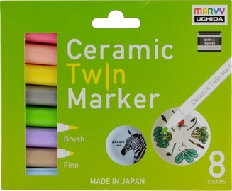 Фломастер Marvy Ceramic Twin Marker, сдвоенные пусеты, 8 шт.