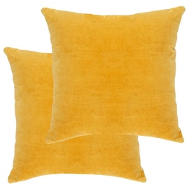 Dekoratiivpadjapüür VLX Velvet, kollane, 450 mm x 450 mm, 2 tk