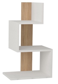 Riiul Kalune Design Rosie, valge/tamm, 30 cm x 42 cm x 72 cm