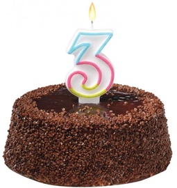 Dzimšanas dienas svece Susy Card Birthday Candle 3, daudzkrāsains
