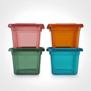 Kaanega hoiukarp, esemete hoidmiseks Orplast Base Store Ocean, 12.5 l, läbipaistev/sinine, 38 x 28 x 16 cm