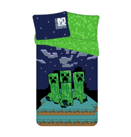 Voodipesukomplekt lastele Minecraft Minecraft Sssleep Tight, sinine/roheline, 140 x 200 cm
