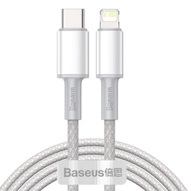 Провод Baseus, Apple Lightning/USB-C, 2 м, белый, 20 Вт
