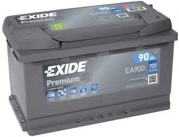 Аккумулятор Exide Premium EA900, 12 В, 90 Ач, 720 а