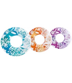 Надувное колесо Intex Clear Color Tube 59251NP, зеленый/oранжевый/розовый/, 910 мм