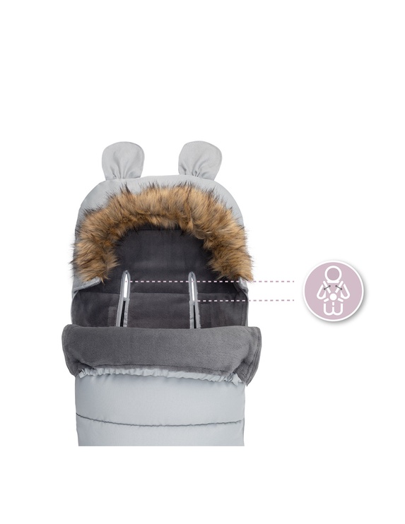 Bērnu guļammaiss Momi Footmuff Footmuff, pelēka, 95 cm x 45 cm