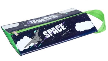 Пенал Starpak Space, 22 см x 7.5 см, синий/зеленый