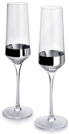 Šampanieša glāžu komplekts AffekDesign Mirella Silver, stikls, 0.220 l, 2 gab.