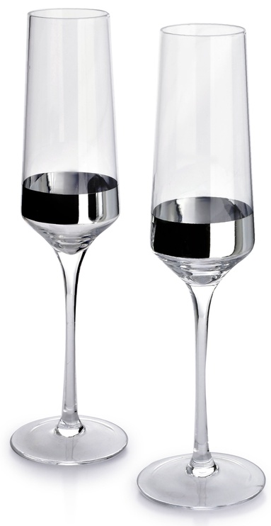 Набор бокалов для шампанского AffekDesign Mirella Silver, стекло, 0.220 л, 2 шт.