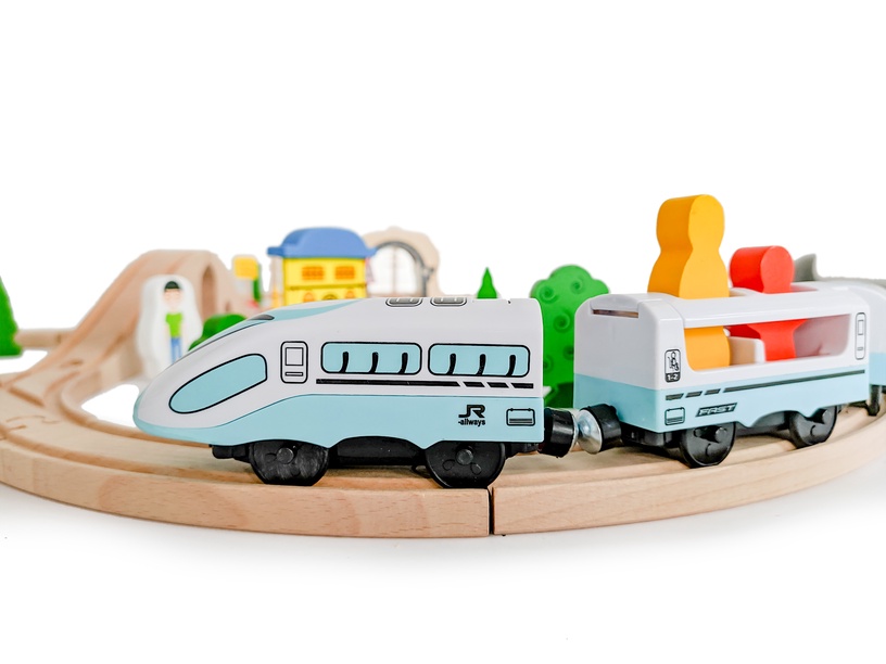 Mänguasi EcoToys Wooden Train Set MSP1106