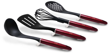 Набор инструментов для приготовления пищи Berlinger Haus Metallic Line Burgundy Edition BH-6235, черный/красный, нейлон, 4 шт.