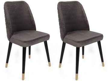 Ēdamistabas krēsls Kalune Design Hugo 361 V2 974NMB1667, matēts, zelta/melna/antracīta, 49 cm x 50 cm x 90 cm, 2 gab.