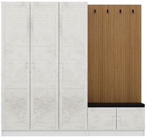 Гардероб для прихожей Kalune Design Noah 8308, белый, 35 см x 225 см x 210 см