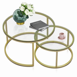 Журнальный столик Kalune Design Belarus, золотой, 80 см x 80 см x 45 см