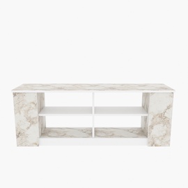 TV-laud Kalune Design Space, valge/hele pruun, 35 cm x 140 cm x 51.8 cm