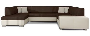 Kampinė sofa Havana Sawana 26, Soft 33, ruda/smėlio, kairinė, 320 x 207 cm x 73 cm
