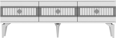 ТВ стол Kalune Design Nora, белый/серебристый, 150 см x 30 см x 45.6 см