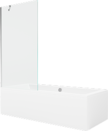 Ванна, со стеной со стенкой, угловые Mexen Cube, 180 см x 80 см x 39 см, прямоугольник