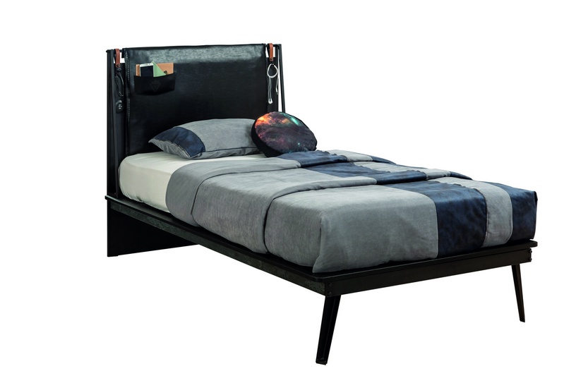 Кровать одноместная Kalune Design Dark Metal Line, многоцветный, 203 x 109 см