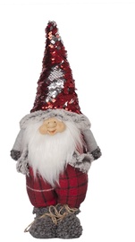 Figūrėlė Home4you Standing Santa 85358, 41 cm, tekstilė, raudona/pilka