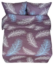 Gultas veļas komplekts Rustilė Feather 1365, zila/violeta/krēmkrāsa, 150x215 cm