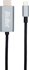 Kabelis Bullet USB Type-C, HDMI, 1 m, juoda