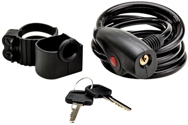 Piekaramā slēdzene 2K Bicycle Lock, melna, 1500 mm x 10 mm