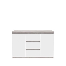 Kummut Forte, valge/hall, 42.2 x 121.1 cm x 79.9 cm