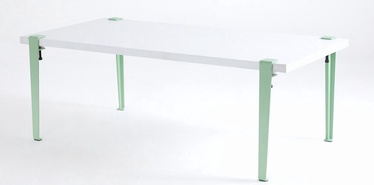 Kafijas galdiņš Kalune Design Fonissa, balta/zaļa/piparmētra, 60 cm x 120 cm x 45 cm