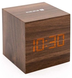 Elektroniskais pulkstenis Evelatus Multifunctional Clock EMC02, brūna, koks, 15 cm x 15 cm