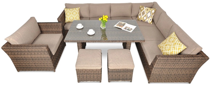 Välimööbli komplekt Focus Garden Moniz Dining Plus, pruun, 7-8 istekohta