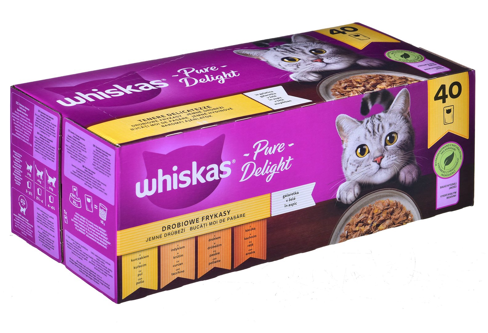 Влажный корм для кошек Whiskas, курица/мясо утки/мясо птицы, 0.085 кг, 40  шт. - 1a.lt