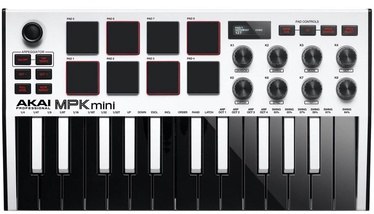MIDI klaviatuur AKAI MPK Mini MK3, valge/must