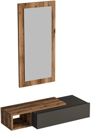 Konsoollaud Kalune Design Vien, pähklipuu/antratsiit, 29.6 cm x 82 cm x 15.8 cm