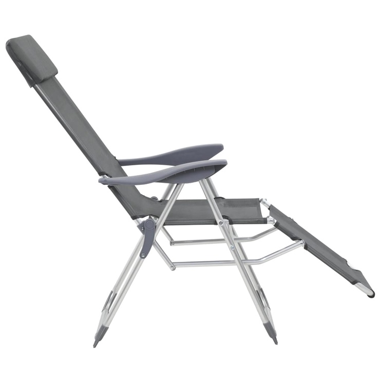Tūrisma krēsls VLX With Footrest 2pcs 44315, pelēka