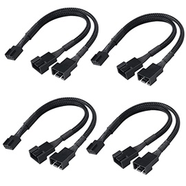 Кабель Akasa 4 pin PWM female - 2 x 4 pin PWM male 4pcs 4 pin PWM female, 2 x 4 pin PWM male, 0.15 м, черный