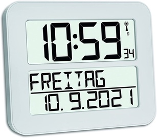 Digitaalne kell TFA Timeline Max, valge, plastik, 25.8 cm x 3 cm