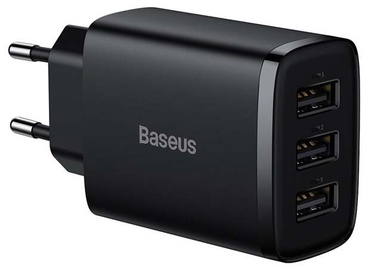 Telefoni laadija Baseus CCXJ020101, 3 x USB, must, 17 W