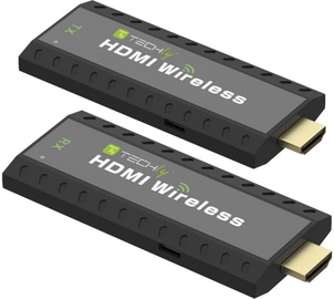 Ilgintuvas Techly Wireless HDMI Extender 50m 1080p HDMI male, HDMI male, juoda