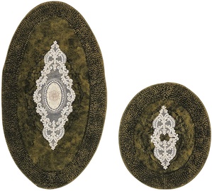Vannitoamattide komplekt Foutastic ALN_E4_787, roheline, 1000 mm x 600 mm