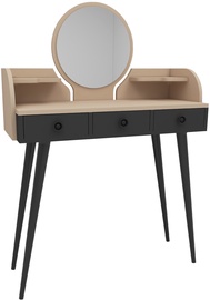 Столик-косметичка Kalune Design Elegans 550ARN2746, бежевый/антрацитовый, 93.6 см x 37 см x 133.6 см, с зеркалом