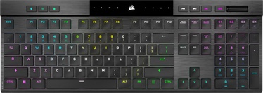 Klaviatūra Corsair Gaming K100 AIR Cherry MX ULTRA Anglų (US), juoda, belaidė