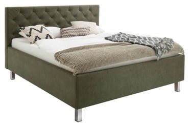 Кровать Meise Möbel San Remo, зеленый/хромовый, 215x190 см, с решеткой