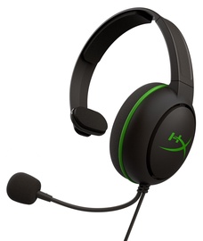 Игровые наушники HyperX CloudX Chat, черный/зеленый