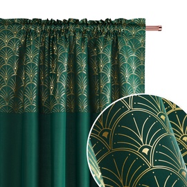 Nakts aizkari Room99 Belissa, tumši zaļa, 140 cm x 250 cm