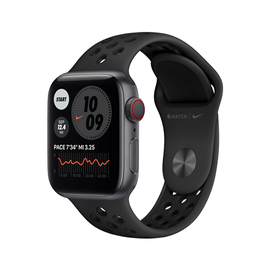 Fitnesa aproce Apple Watch Nike Series 6 GPS + Cellular, 40mm, melna