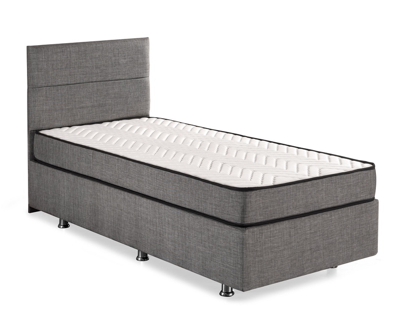Кровать Kalune Design Silver, 100 x 200 cm, серый, с матрасом