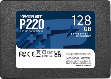 Cietais disks (SSD) Patriot P220 P220S128G25, 2.5", 128 GB