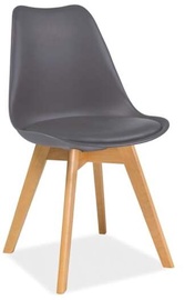 Valgomojo kėdė Kris KRISBUSZS, matinė, pilka/buko, 41 cm x 49 cm x 83 cm